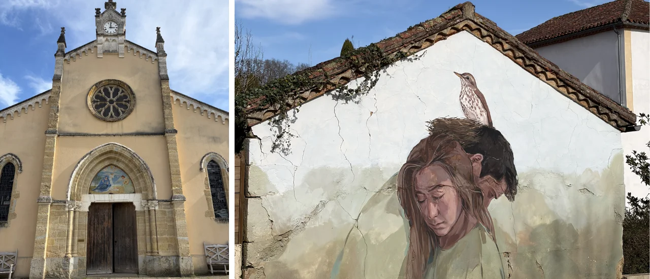 Eugénies-les-Bains - Église Sainte-Eugénie et street art