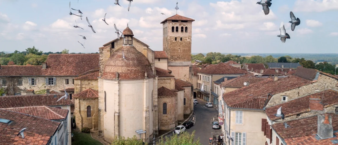 Saint-Sever - Vue du ciel de l'abbatiale