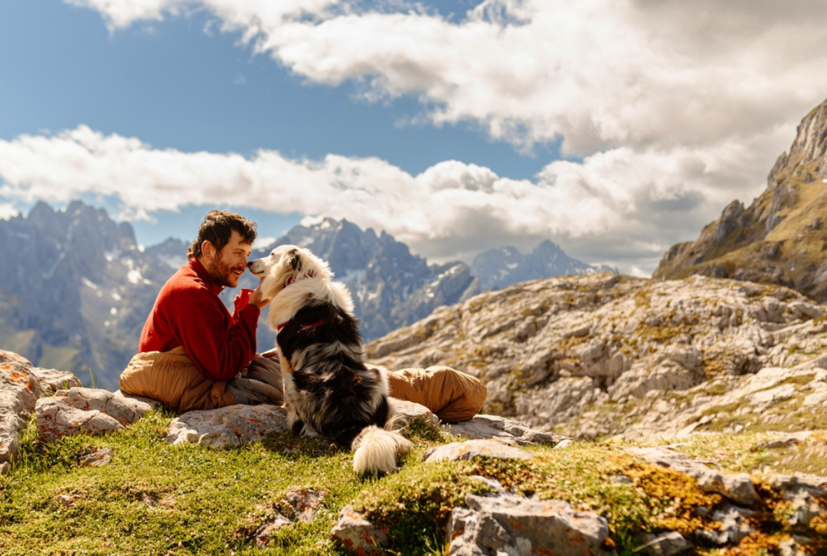 Montagne avec son chien