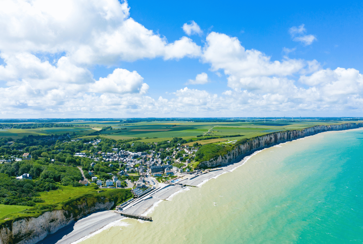 Plage de Veules-les-Roses vue du ciel