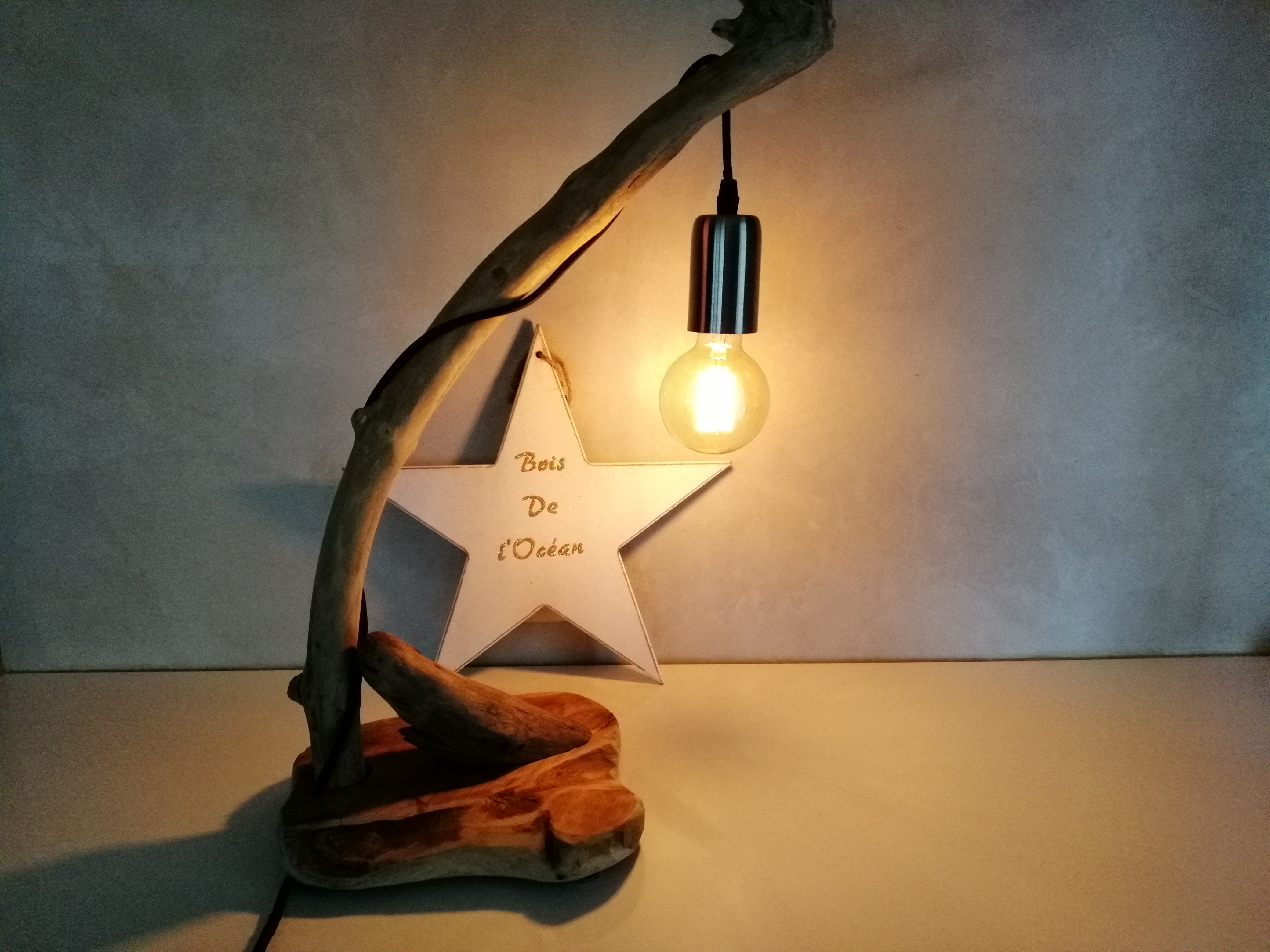 Bois de l'océanBois de l'océan lampe étoile