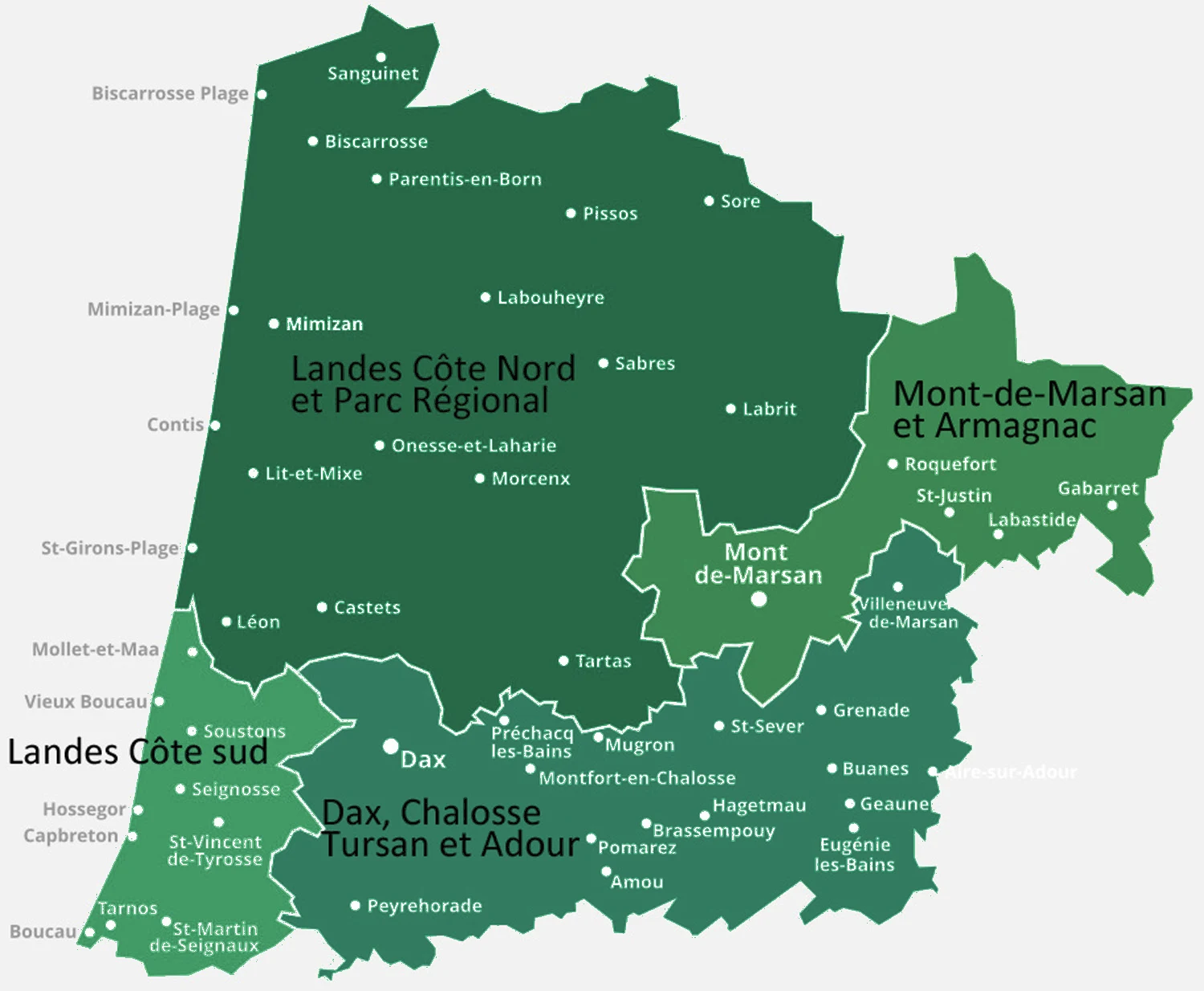 Carte des Landes