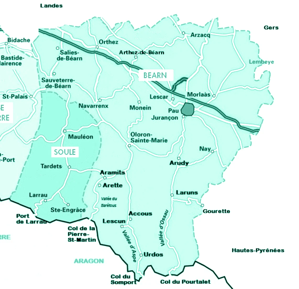 Carte du Béarn