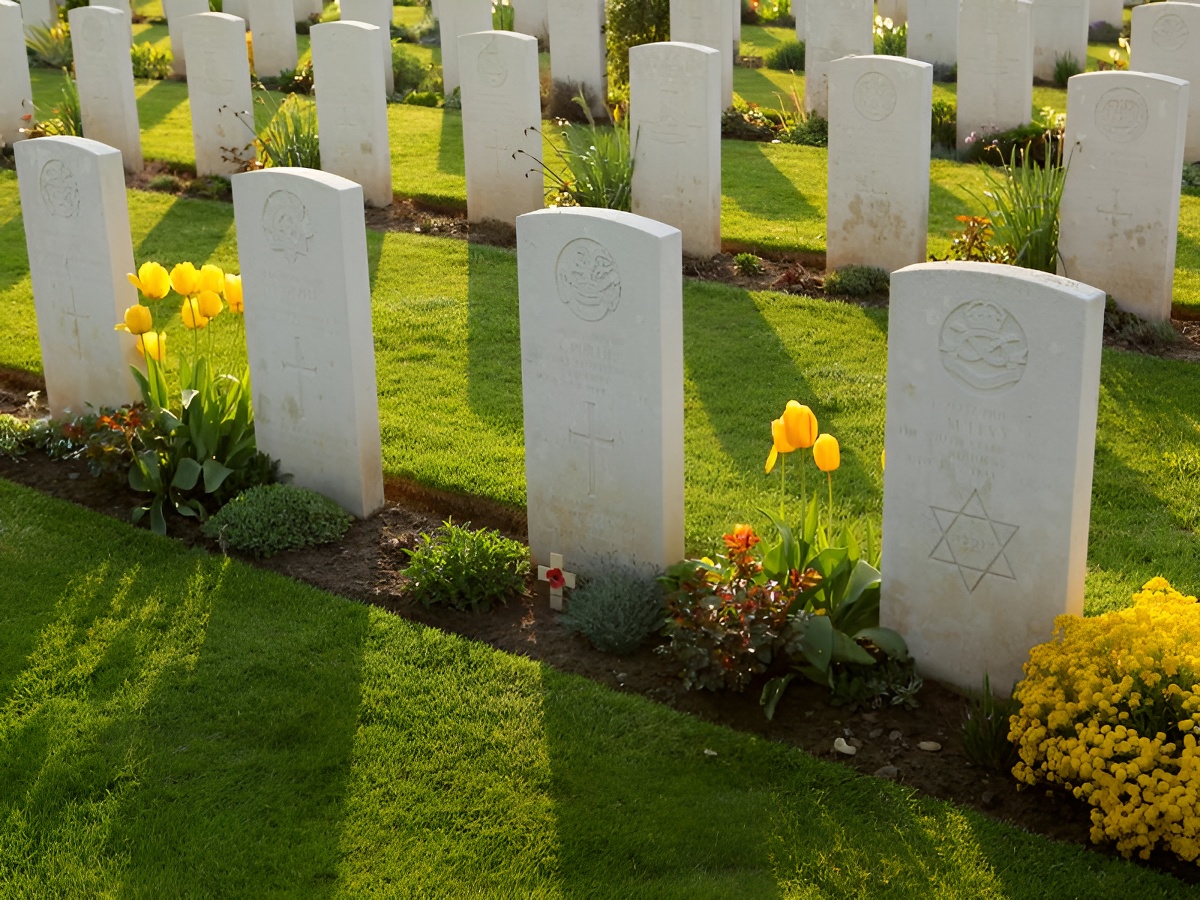 OTI Bessin - G. WaitSépultures au cimetière militaire britannique - Bayeux