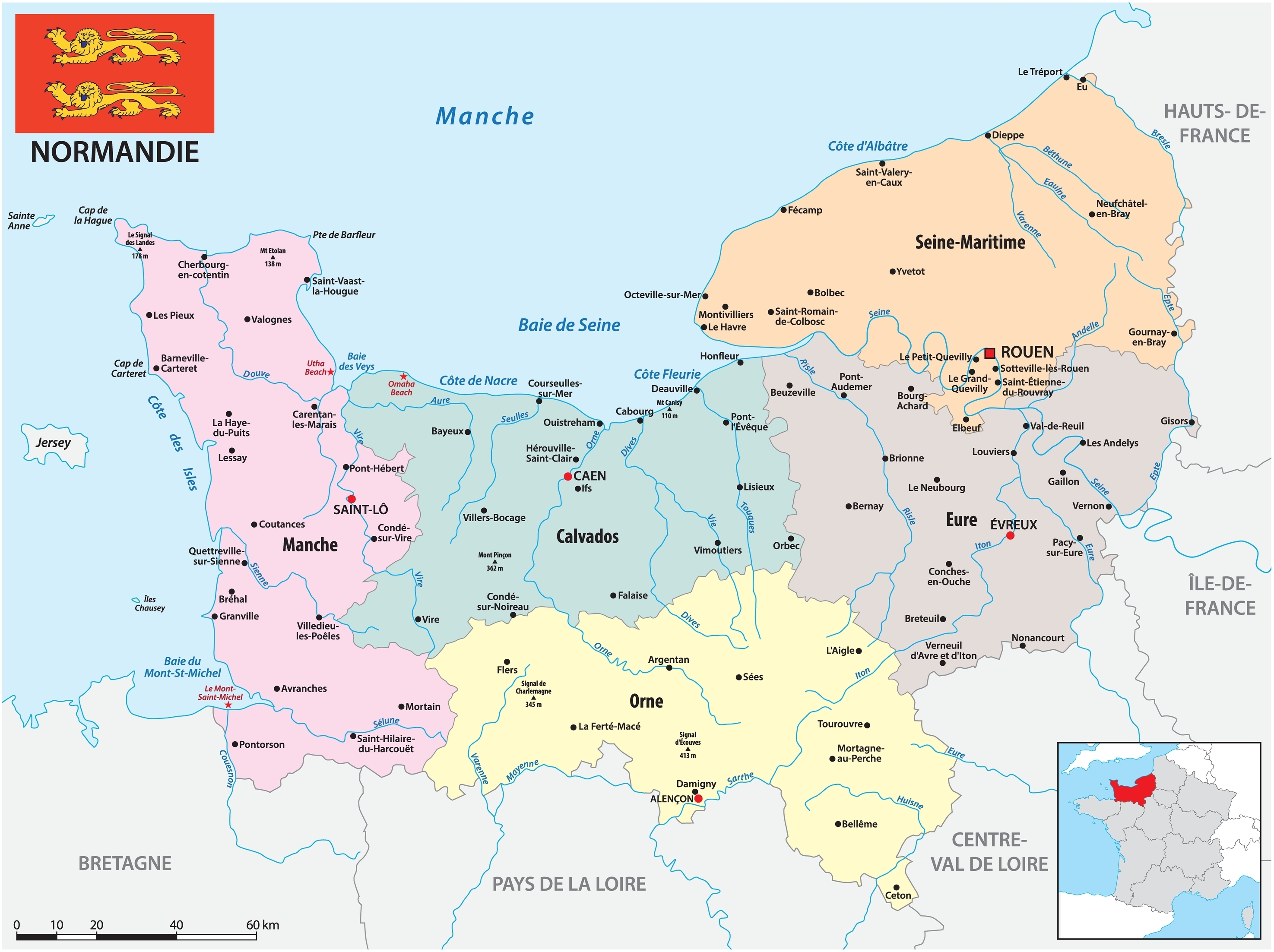 Carte de Normandie